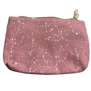 Ipsy Rose Pink Constellation Gold Crystal Makeup bag (NWOT)